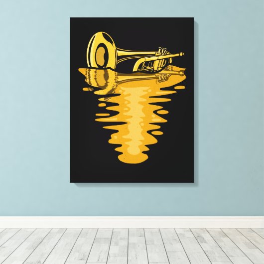 trompettist muzikant marching band trompettist canvas afdruk (Insitu (Houten vloer))