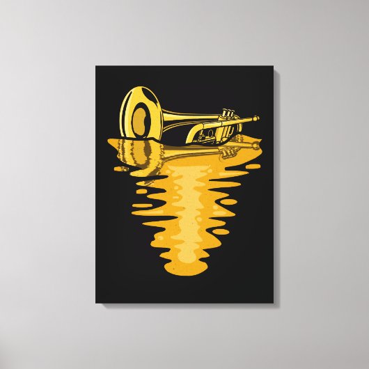 trompettist muzikant marching band trompettist canvas afdruk (Voorkant)