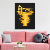 trompettist muzikant marching band trompettist canvas afdruk (Insitu (Woonkamer))