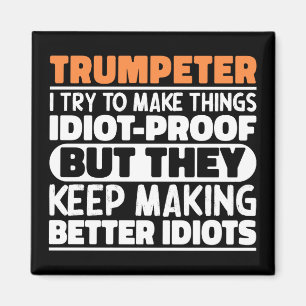 Trompettist Probeert Trompetmuziek Cool Te Maken Magneet