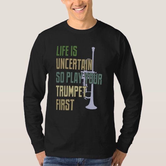 Trompettist Retro Stijl T-shirt (Voorkant)