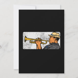 Trompettist Retro Trompet Jazz Muziek Kaart