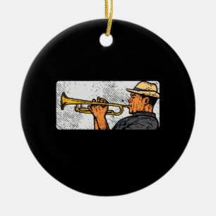 Trompettist Retro Trompet Jazz Muziek Keramisch Ornament