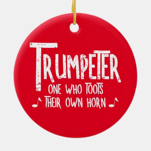 Trompettist Rough Text Keramisch Ornament (Achterkant)