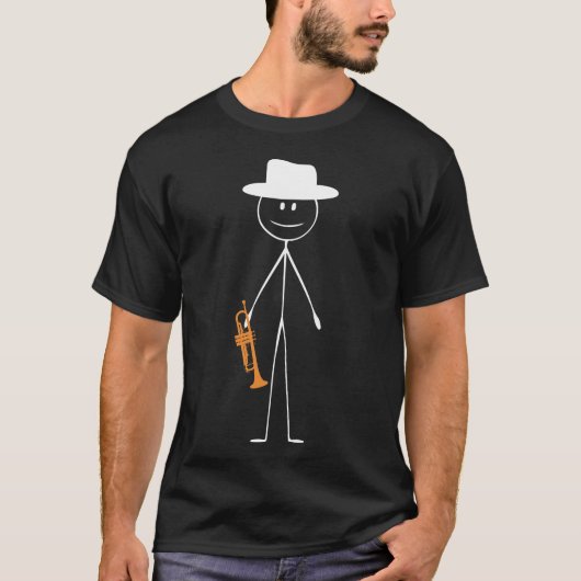 Trompettist speler trompet man  minimalistisch t-shirt (Voorkant)