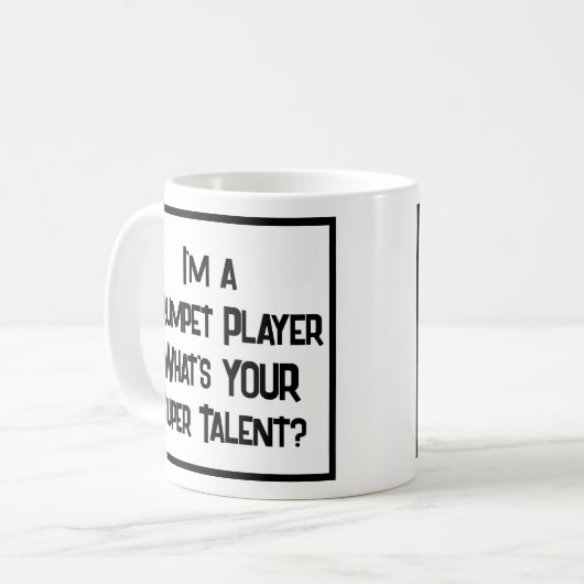 Trompettist Super Talent. trompettist Koffiemok (Voorkant links)