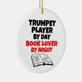 Trompettist van Day Book Lover by Night Keramisch Ornament (Rechts)
