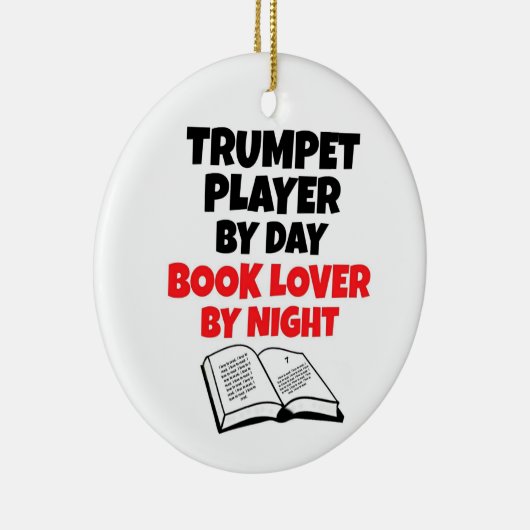 Trompettist van Day Book Lover by Night Keramisch Ornament (Rechts)