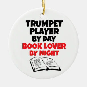 Trompettist van Day Book Lover by Night Keramisch Ornament