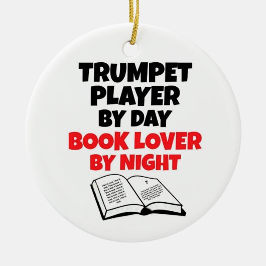 Trompettist van Day Book Lover by Night Keramisch Ornament (Voorkant)