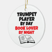 Trompettist van Day Book Lover by Night Keramisch Ornament (Links)