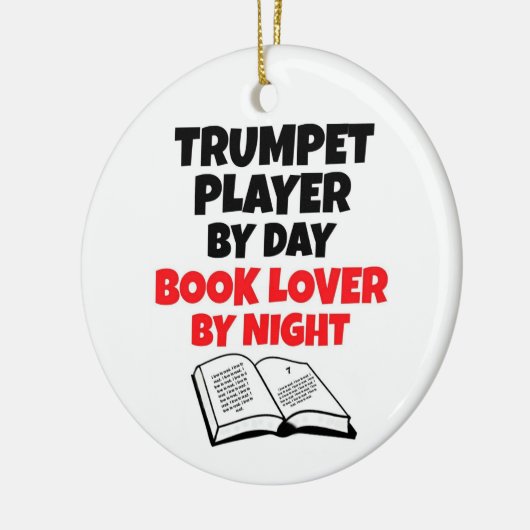 Trompettist van Day Book Lover by Night Keramisch Ornament (Links)