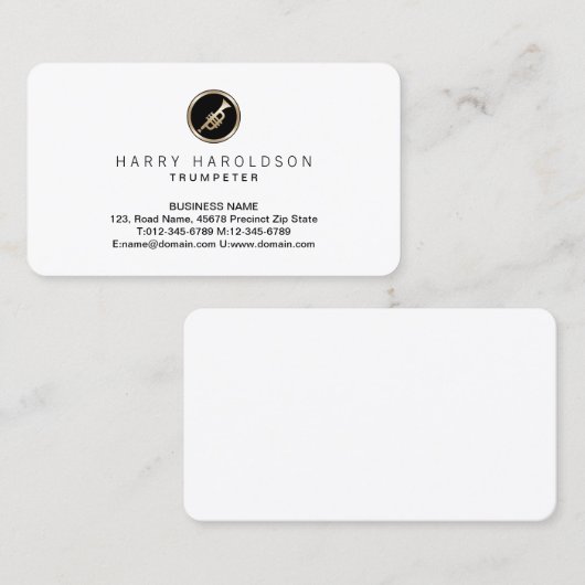 Trompettrompettist Visitekaartje (Voorkant / Achterkant)