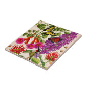 trompetvijn, vlinderdarm-struik, bijenbalm tegeltje (Zijkant)