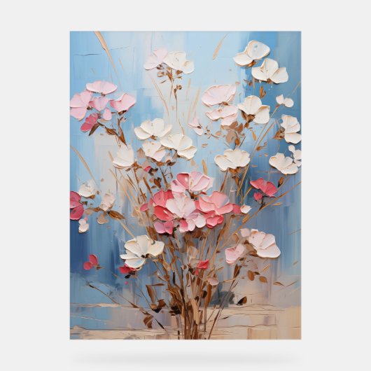 Trompetwijnstok - Impasto Floral Acryl Bord (Voorkant)