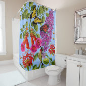 Trompetwijnstok, vlinder struik, bijenbalsem, scha douchegordijn (In situ)