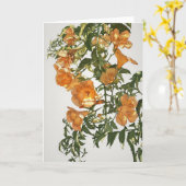 trompetwijnstok-Waterverf Kaart (Gele Bloem)