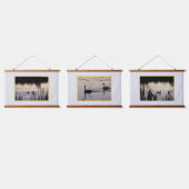 Trompetzwanen in de schemering Hout Overdekte wand Hangend Wandkleed (Driedubbel)