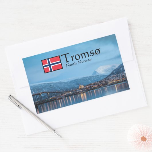 Tromsø Noorwegen Rechthoekige Sticker (Envelop)