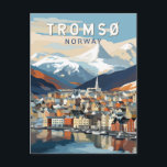 Tromso Noorwegen Reizen Kunst Vintage Briefkaart<br><div class="desc">Tromso retro vector reisontwerp. Tromsø is een plaats in de Noorse gemeente Tromsø,  provincie Troms.</div>