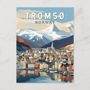 Tromso Noorwegen Reizen Kunst Vintage Briefkaart