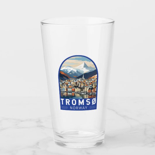 Tromso Noorwegen Reizen Kunst Vintage Glas (Voorkant)