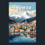 Tromso Noorwegen Reizen Kunst Vintage Poster<br><div class="desc">Tromso retro vector reisontwerp. Tromsø is een plaats in de Noorse gemeente Tromsø,  provincie Troms.</div>