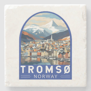 Tromso Noorwegen Reizen Kunst Vintage Stenen Onderzetter