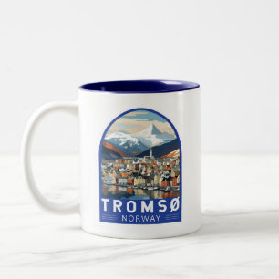 Tromso Noorwegen Reizen Kunst Vintage Tweekleurige Koffiemok