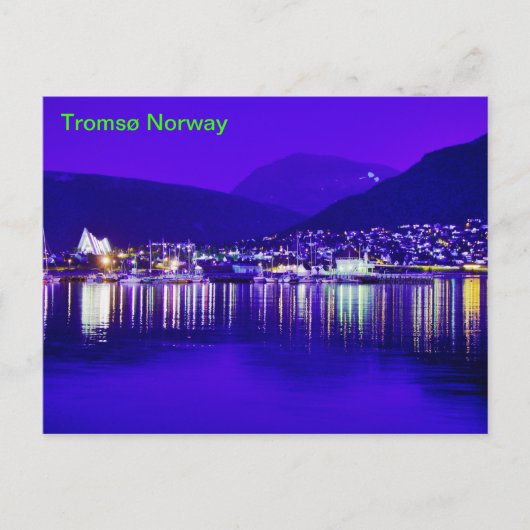 Tromsø Noorwegen te Night Briefkaart (Voorkant)