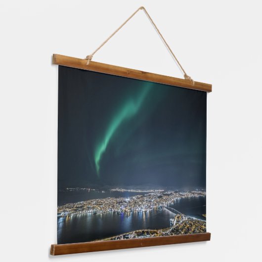 Tromso Northern Light Hangend Wandkleed (Gebogen)