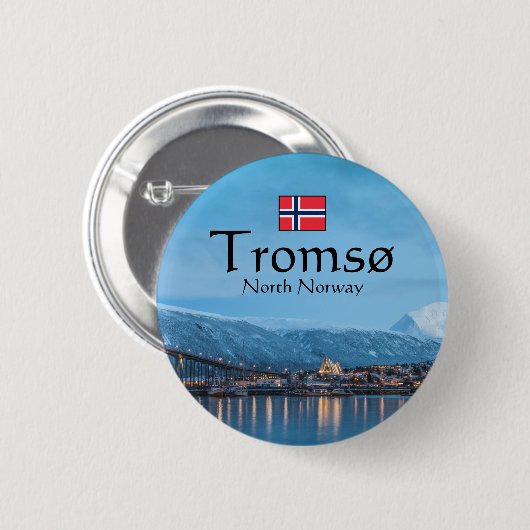 Tromso Norway Souvenir Ronde Button 5,7 Cm (Voorkant /achterkant)