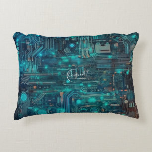 Tron Circuit Board Polyester Accent Pillow 16"x12" Accent Kussen