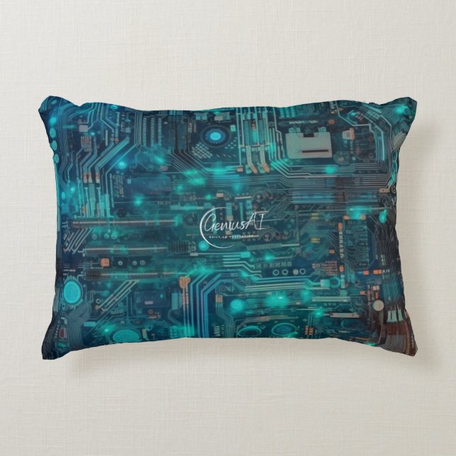 Tron Circuit Board Polyester Accent Pillow 16"x12" Kussen (Voorkant)