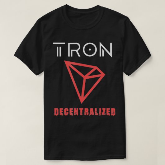 TRON Crypto Decentralised Blockchain TRX Cryptocur T-shirt (Design voorkant)