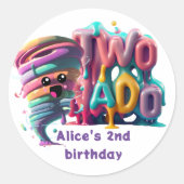 Tronado T-Shirt Ronde Sticker (Voorkant)