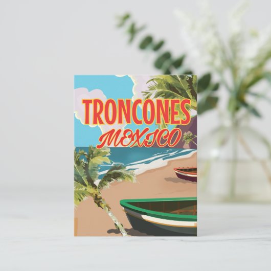 Troncones Beach Mexico reisposter Briefkaart (Staand voorkant)
