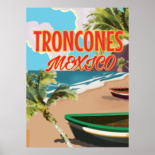 Troncones Beach Mexico reisposter Poster (Voorkant)