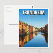 Trondheim Bakklandet Noorwegen Reizen Briefkaart (Voorkant / Achterkant)
