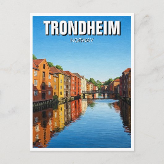 Trondheim Bakklandet Noorwegen Reizen Briefkaart (Voorkant)