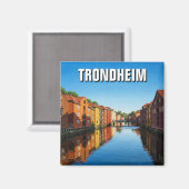 Trondheim Bakklandet Noorwegen Reizen Magneet (Voorkant / Achterkant)