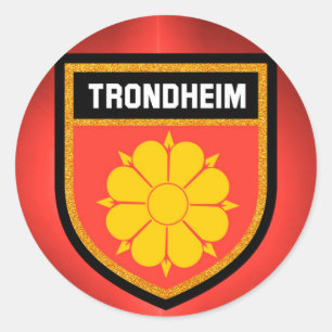 Trondheim Flag Ronde Sticker