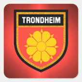 Trondheim Flag Vierkante Sticker (Voorkant)