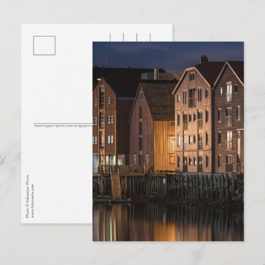 Trondheim Huizen Briefkaart (Voorkant / Achterkant)