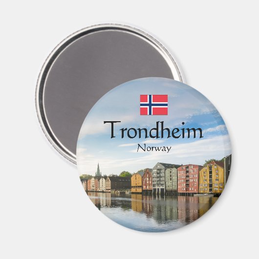Trondheim Noorwegen Magneet (Voorkant / Achterkant)