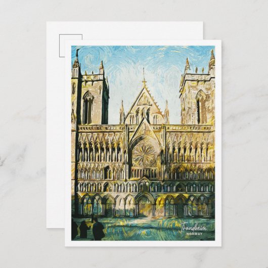 Trondheim Noorwegen Mooie olieverfstad Briefkaart (Voorkant / Achterkant)