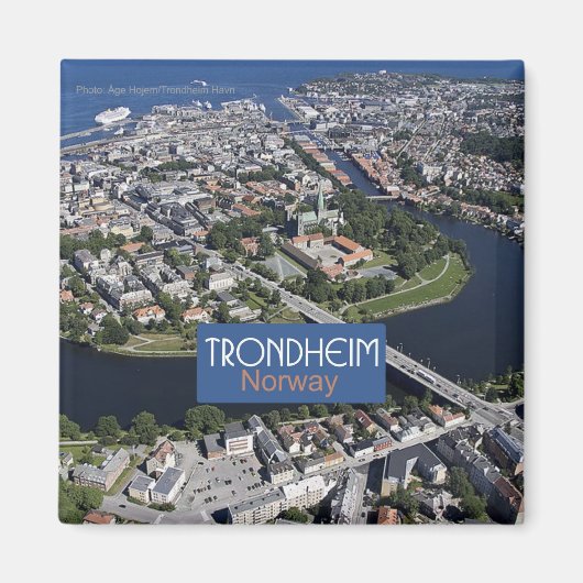 Trondheim Noorwegen Reizen Souvenir Fotomagneet Magneet (Voorkant)
