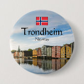 Trondheim Noorwegen Ronde Button 7,6 Cm (Voorkant)