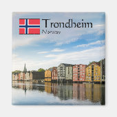 Trondheim Noorwegen Souvenir Magneet (Voorkant)