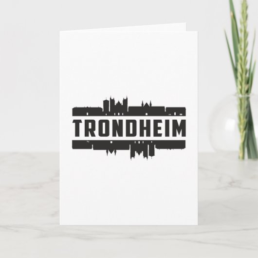 Trondheim Noorwegen Stadssilhouet Reis Cadeau Kaart (Voorkant)